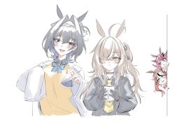  agnes_tachyon_(umamusume) agnes_tachyon_(umamusume)_(cosplay) alternate_costume animal_ears blue_eyes blue_hair blush bow bow_earrings brown_capelet brown_cloak brown_corset capelet chain chain_headband chemical_structure cloak clothing_cutout coffee_mug corset cosplay cup earrings emo_fashion fanged_bangs feather_hair_ornament feathers gloryaldelly hair_intakes hair_ornament hakos_baelz highres holocouncil hololive hololive_english horse_ears horse_girl horse_tail irys_(hololive) jellyfish_cut jewelry kemonomimi_mode lab_coat long_hair manhattan_cafe_(umamusume) manhattan_cafe_(umamusume)_(cosplay) mouse_girl mug multicolored_hair nanashi_mumei original ouro_kronii red_hair short_hair simple_background single_earring sleeves_past_fingers sleeves_past_wrists spikes streaked_hair sweater tail umamusume underboob_cutout virtual_youtuber yellow_sweater yuri 