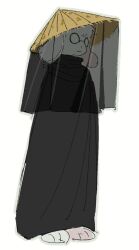  1boy animal_ears black_cloak cloak commentary deltarune english_commentary full_body furry furry_male goat_boy goat_ears hat highres ichimegasa male_focus ralsei round_eyewear solo straw_hat utdr_(toby_fox) yokuyo 