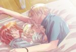  child closed_eyes couple earrings eyes_closed if_they_mated jewelry kurusu_shou nanami_haruka pajamas pink_hair short_hair shushi0121 sleeping uta_no_prince-sama 