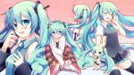  1920x1080 aqua_eyes aqua_hair bare_shoulders bespectacled detached_sleeves glasses hatsune_miku highres kocchi_muite_baby_(vocaloid) long_hair looking_at_viewer microphone microphone_stand necktie open_mouth project_diva project_diva_2nd project_diva_extend sekiranun_graffiti_(vocaloid) skirt smile striped striped_legwear tbdfactory thigh-highs thighhighs twintails very_long_hair vocaloid voice_(vocaloid) wallpaper zettai_ryouiki 