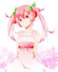  cherry dress food fruit hatsune_miku himekarin0822 pink_eyes pink_hair sakura_miku smile solo twintails vocaloid 