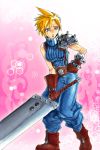  armor blonde_hair blue_eyes boots breasts buster_sword cloud_strife codax final_fantasy final_fantasy_vii genderswap gloves huge_weapon large_breasts pants pauldrons sleeveless sleeveless_turtleneck solo spiked_hair spiky_hair sword turtleneck weapon 