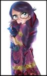  bayonetta black_hair blossomppg blue_eyes braid cereza child glasses hug long_hair solo stuffed_animal stuffed_cat stuffed_toy twin_braids 