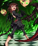  amami_haruka black_rock_shooter cosplay dark_haruka dead_master dead_master_(cosplay) highres idolmaster lyrical_denko nonowa scythe short_hair solo 