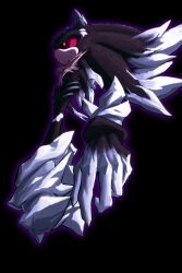  1boy black_background colored_sclera full_body highres male_focus mecha_cell mephiles_the_dark outline purple_outline red_sclera simple_background slit_pupils solo sonic_(series) sonic_the_hedgehog_(2006) yellow_eyes 