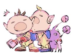  ^^^ backpack bag big_nose black_eyes blonde_hair blue_bag blue_gloves brown_hair bud buttons closed_eyes colored_skin commentary_request expressionless flower gloves group_hug height_difference holding holding_paper holding_pen hug hug_from_behind louie_(pikmin) nandovo no_headwear no_mouth olimar open_mouth paper paper_stack pen pikmin_(creature) pikmin_(series) pink_flower pointy_ears purple_pikmin purple_skin red_bag red_eyes red_gloves short_hair simple_background solid_circle_eyes spacesuit surprised very_short_hair white_background white_pikmin white_skin 