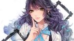  bow copyright_request hair_bow long_hair mirror purple_hair raichi_(quatsch) ribbon solo 