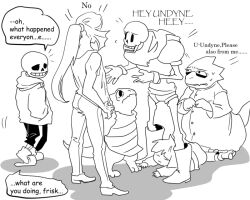  2019 2boys 2d 2girls 2others alphys ambiguous_gender ankle_boots anthro aoimomushi armor black_eyepatch black_shorts blue_jacket blue_skin boots brothers buck_teeth cape child colored_sclera commentary digital_media dinosaur dinosaur_girl double_horizontal_stripe ear_fins english_commentary english_text engrish_commentary engrish_text eyepatch female fins fish fish_girl frisk_(undertale) gloves head_fins high_ponytail hollow_eyes hood hood_down hooded_jacket horizontal-striped_clothes human humanoid jacket lizard lizard_girl lizard_tail long_hair male monster monster_boy monster_girl monster_kid_(undertale) multiple_boys multiple_girls multiple_others open_clothes open_jacket papyrus_(undertale) ponytail ranguage red_hair reptile reptile_girl reptile_tail sans_(undertale) scalie sharp_teeth shirt short_hair shorts siblings simple_background single_vertical_stripe skeleton slit_pupils striped_clothes striped_shirt striped_shorts tail teeth text undead undertale undyne utdr_(toby_fox) vertical-striped_clothes vertical-striped_shorts white_background white_shirt white_stripes yellow_sclera yellow_skin yellow_teeth 