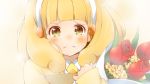 blonde_hair blush bouquet face flower frown hairband kise_yayoi precure short_hair smile_precure! solo tears tulip wara_(warapro) wavy_mouth yellow_eyes 