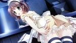  brown_hair game_cg green_eyes headdress inui_yuki kimishima_ao maid otome_ga_tsumugu_koi_no_canvas short_hair thigh-highs thighhighs 