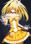  blonde_hair choker cure_peace electricity kise_yayoi long_hair magical_girl mamoru_(artist) ponytail precure skirt smile_precure! solo yellow_eyes 