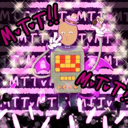  1:1 2017 2boys 2d 716fluffybunny animal_ears anthro black_background brown_fur burger burgerpants cat cat_boy cat_ears cat_tail character_print crowd demon_tail digital_media expressionless fake_tail fake_wings finger_on_another&#039;s_cheek food food_on_head furry furry_male glamburger gloves glowstick hat highres holding holding_food holding_ice_cream holding_ice_cream_cone ice_cream ice_cream_cone male mammal mettaton mettaton_(box) mini_hat multiple_boys napstablook non-humanoid_robot robot robot_boy shyren sparkle tail text text_background undertale utdr_(toby_fox) white_gloves wings 