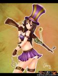  absurdres arm_strap ass bare_shoulders blush bra brown_hair caitlyn caitlyn_(league_of_legends) cheng cheng_(artist) cuffs fingerless_gloves frills gloves gun handcuffs hat highres league_of_legends lingerie long_hair midriff panties purple_eyes rifle skirt thigh_strap underwear violet_eyes weapon white_panties 