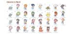  6+girls ^_^ ahoge baby blonde_hair blue_hair blush_stickers brown_hair cellphone chibi closed_eyes crystal_ball directional_arrow dog dolphin english eyes_closed facial_hair fish fishing_line fishing_rod fushigi_ebi green_hair grey_hair hair_ornament hairband hairclip harp hat head_fins hermit_crab highres holding instrument japanese_clothes kimono long_hair march mermaid monster_girl multiple_girls mustache nose_bubble orange_hair original phone polearm ponytail purple_hair rocking_chair seahorse seal seashell shell shorts simple_background sitting skirt solid_oval_eyes spear star sweatdrop tan tears tongue translation_request trident turtle twintails weapon wink witch_hat 