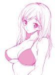  asada_tarou bikini breasts cleavage face lineart monochrome original sakiyo_cake sketch solo swimsuit 