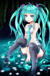  aqua_eyes aqua_hair boots feet_in_water hatsune_miku highres icuruninsolo long_hair necktie open_mouth sitting skirt soaking_feet thigh-highs thigh_boots thighhighs twintails very_long_hair vocaloid water wet wet_clothes 