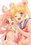  :d bishoujo_senshi_sailor_moon blonde_hair blue_eyes bow chibi_usa child choker double_bun earrings elbow_gloves face gloves hair_ornament hairclip hands_together heart jewelry multiple_girls open_mouth pink_hair red_eyes sailor_chibi_moon sailor_collar sailor_moon sailor_senshi smile super_sailor_chibi_moon super_sailor_moon tiara tsukino_usagi twintails usaki white_background white_gloves wink 