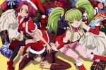  ass blush breasts cc christmas food kallen_stadtfeld karen_kouzaki lelouch_lamperouge long_hair midriff short_hair thigh_highs twintails wallpaper 