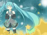  detached_sleeves hatsune_miku necktie short_skirt skirt solo star tagme twintails very_long_hair vocaloid 