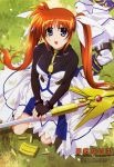  breasts cleavage highres long_hair mahou_shoujo_lyrical_nanoha mahou_shoujo_lyrical_nanoha_a&#039;s mahou_shoujo_lyrical_nanoha_strikers scan skirt takamachi_nanoha twintails uniform 