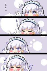 1boy 1girl azur_lane belfast_(azur_lane) commander_(azur_lane) hand_on_another's_chin kurukurumagical long_hair