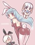   ass blush breasts bunnygirl doggirl inumimi long_hair short_hair tail usagimimi  