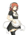  dasoku_sentarou flat_chest maid original red_hair short_hair skirt thigh_highs thighhighs uniform zettai_ryouiki 