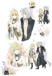    bare_shoulders blonde_hair blue_eyes cleavage cloud_strife closed_eyes fantasysky_(pixiv662864) female final_fantasy final_fantasy_vii genderswap happy long_hair male red_eyes sephiroth silver_hair twintails very_long_hair   