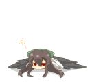  1girl chibi eiri_(eirri) highres lying red_eyes reiuji_utsuho touhou wings 