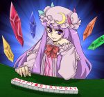  hat long_hair mahjong oonamazu patchouli_knowledge purple_eyes purple_hair solo touhou violet_eyes 