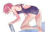  competition_swimsuit long_hair one-piece_swimsuit original red_eyes red_hair redhead solo swimsuit takeburu wet 