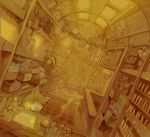  aoneko bag book child clock dutch_angle elixir fang fantasy flask globe inside key lab laboratory monochrome muted_color open_mouth original poster potion rooftop room rope scroll sepia shelf smoke yellow 