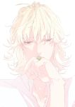  1boy barnaby_brooks_jr blonde_hair eyelashes flower hand_kiss jewelry kiss pale_color ring solo teyrapak tiger_&amp;_bunny 