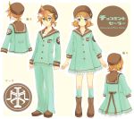  alternate_costume blue_eyes brother_and_sister brown_hair character_sheet kagamine_len kagamine_rin sailor short_hair siblings twins uniform vocaloid 
