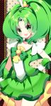  bike_shorts choker cure_march dress green green_dress green_eyes green_hair long_hair magical_girl midorikawa_nao ponytail precure roh_nam_kyung shorts_under_skirt skirt smile smile_precure! solo tri_tails 