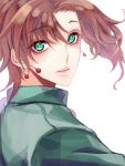  brown_hair earrings gakuran green_eyes jewelry jojo_no_kimyou_na_bouken kakyouin_noriaki male school_uniform solo 