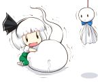  chibi ghost hairband hitodama irony konpaku_youmu konpaku_youmu_(ghost) mazume scared short_hair sitting skirt skirt_set solo tears teruterubouzu touhou trembling wavy_mouth white_hair |_| 