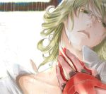  barnaby_brooks_jr blonde_hair bust dual_persona gauntlets glasses green_eyes jacket male nasuo224 power_armor solo tiger_&amp;_bunny wet wet_hair 