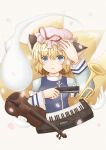  :&lt; alice_margatroid animal_ears blonde_hair blue_eyes cat_ears chen fan folding_fan fox_tail fusion hat hat_ribbon highres ico_(engawa_roman) instrument keyboard_(instrument) konpaku_youmu konpaku_youmu_(ghost) letty_whiterock lunasa_prismriver lyrica_prismriver merlin_prismriver multiple_tails perfect_cherry_blossom petals ribbon saigyouji_yuyuko short_hair solo tail touhou trumpet violin yakumo_ran yakumo_yukari 