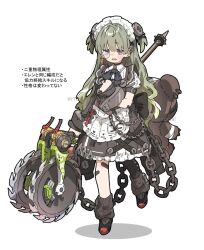  1girl alternate_form chains circular_saw corin_wickes long_hair maid monocle twintails zenless_zone_zero 