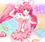  awayuki_ramika bike_shorts choker cure_happy hoshizora_miyuki magical_girl pink_eyes pink_hair precure skirt smile_precure! solo tiara twintails 
