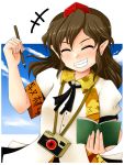  book brush camera grin hat long_hair pointy_ears shameimaru_aya smile teeth tokin_hat touhou 