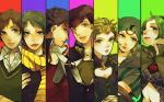  6+boys androgynous black_hair blonde_hair column_lineup gakuran giorno_giovanna hat higashikata_jousuke johnny_joestar jojo_no_kimyou_na_bouken jonathan_joestar joseph_joestar_(young) kuujou_jolyne kuujou_joutarou multicolored_hair multiple_boys musasabing pompadour school_uniform steel_ball_run two-tone_hair 