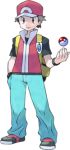  hat lowres male official_art poke_ball pokemon pokemon_(game) pokemon_frlg pokemon_rgby red_(pokemon) red_(pokemon)_(remake) solo sugimori_ken vs_seeker 