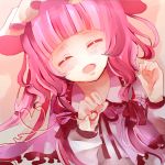  aliprojectlove bangs blunt_bangs closed_eyes eyes_closed hat heart no_nose patchouli_knowledge pink purple_hair red_string smile solo string touhou 