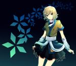  absurdres arm_warmers bad_id blonde_hair green_eyes highres mizuhashi_parsee ozone_(delta_minus_1) ozone_sou pointy_ears short_hair skirt smile solo touhou 