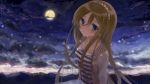  blonde_hair blue_eyes blush cardigan full_moon hairband lily_(vocaloid) long_hair moon shigure_ui solo very_long_hair vocaloid 