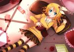  book flower flowers ipod kagamine_rin petals pocky rose skirt squadra thigh-highs thighhighs vocaloid 