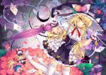  alice_margatroid blonde_hair braid breasts character_doll cleavage embellished_costume flower gloves hat kirisame_marisa kneeling letter long_hair love_letter rie_(reverie) single_braid solo touhou umbrella very_long_hair white_gloves witch witch_hat 