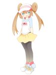  1girl blue_eyes breasts brown_hair hat mei_(pokemon) pokemon pokemon_(game) pokemon_bw2 shoes skirt solo 